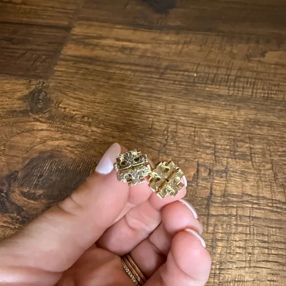 Tory Burch Logo Stud Earrings - Picture 2 of 4